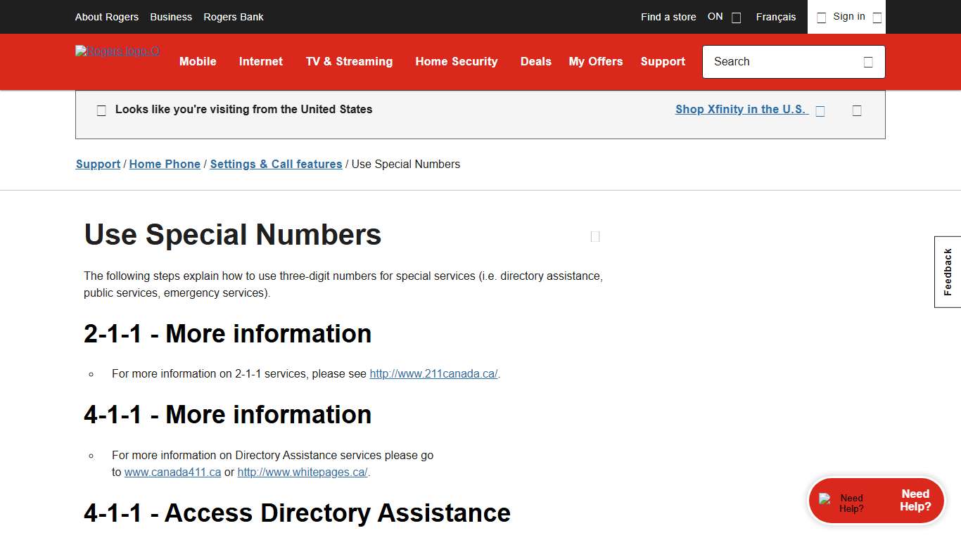 Learn about using Special Service Numbers on your Home Phone - Rogers